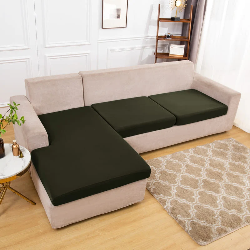 Housse extensible Kaki pour Coussin de Canapé
