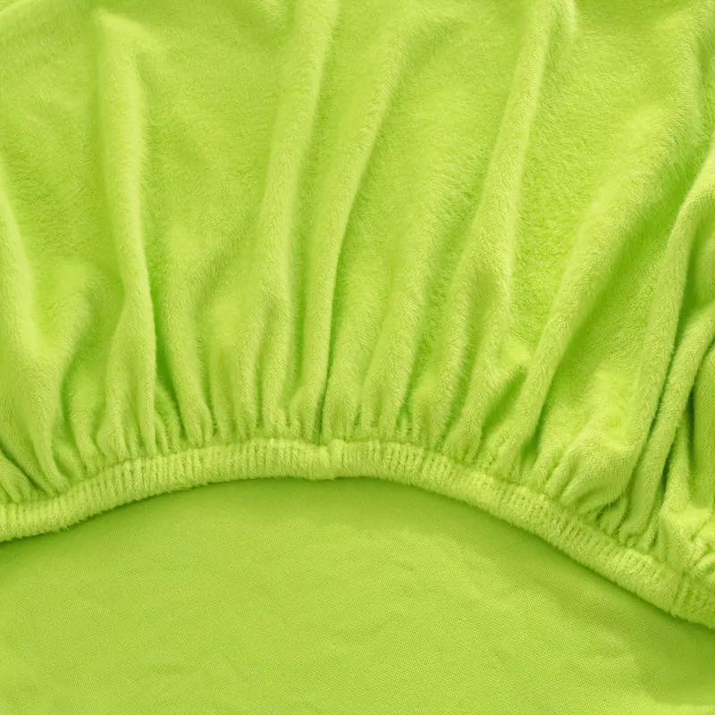Housse Peluche Vert pomme pour Coussin d'Assise de Canapé