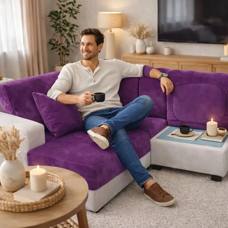 Housse Canapé d'Angle violette