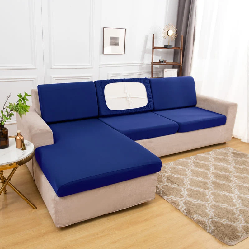 Housse extensible Bleue pour Coussin de Canapé