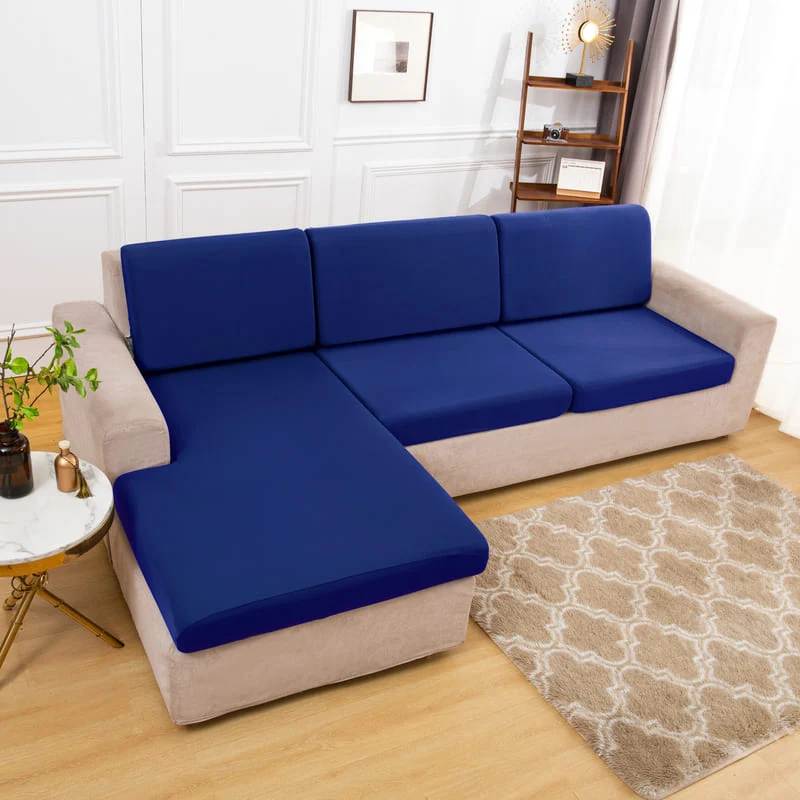 Housse extensible Bleue pour Coussin de Canapé