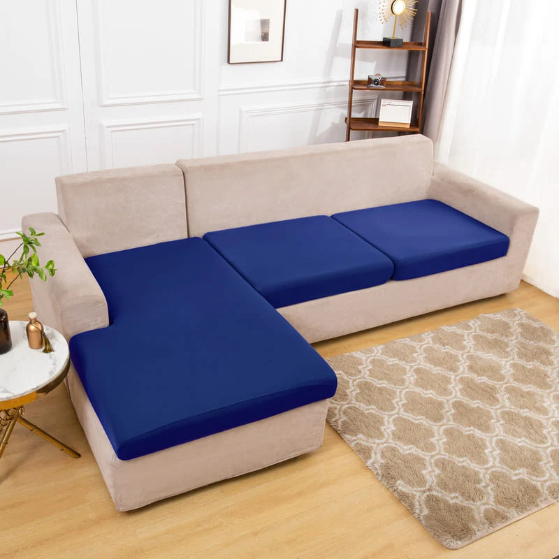 Housse extensible Bleue pour Coussin de Canapé