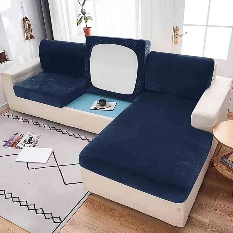 Housse Canapé d'Angle bleue marine
