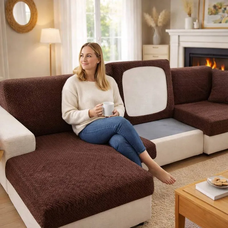 Housse de Canapé Extensible marron