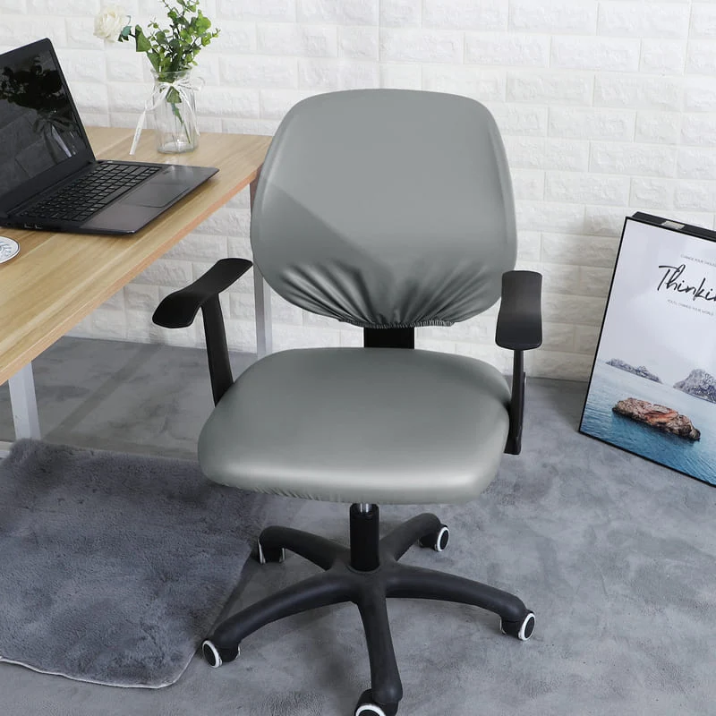 Housse de Chaise de bureau cuir Gris