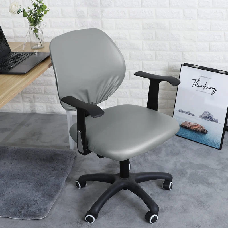 Housse de Chaise de bureau cuir Gris