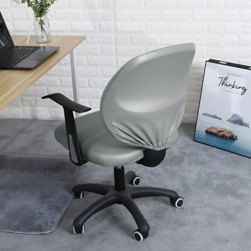 Housse de Chaise de bureau cuir Gris