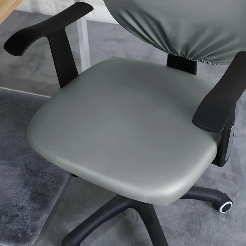Housse de Chaise de bureau cuir Gris
