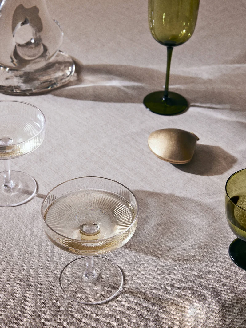 Ripple Champagne Saucers - Set of 2 - Clear