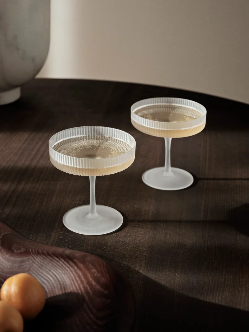 Ripple Champagne Saucers - Set of 2 - Frosted