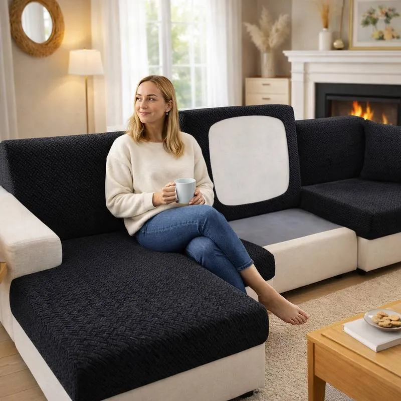 Housse de Canapé Extensible noire