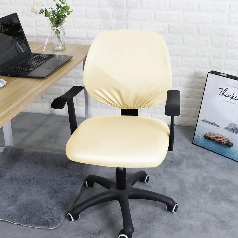 Housse de Chaise de bureau cuir Blanc