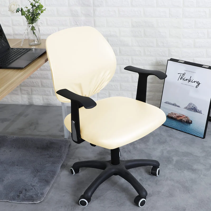 Housse de Chaise de bureau cuir Blanc
