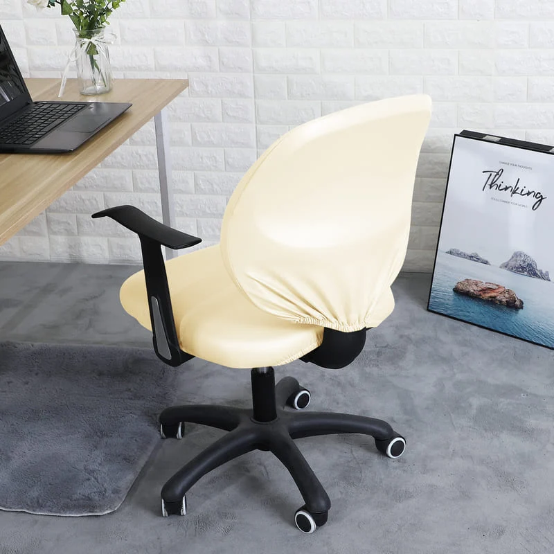Housse de Chaise de bureau cuir Blanc