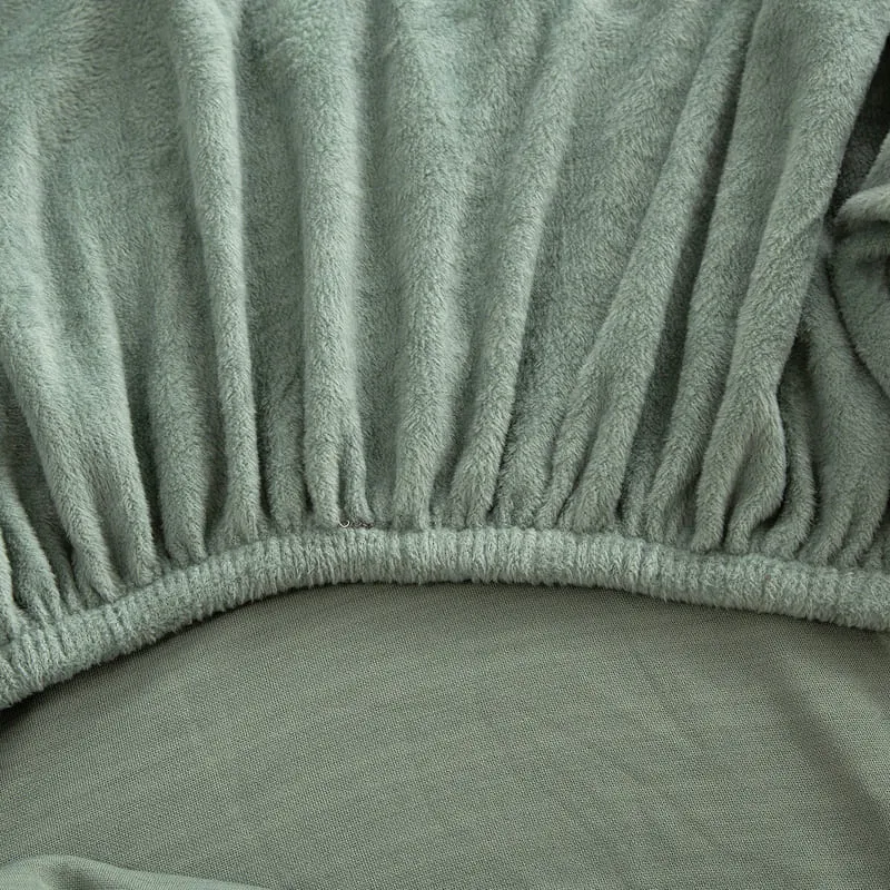 Housse Peluche Vert mousse pour Coussin d'Assise de Canapé