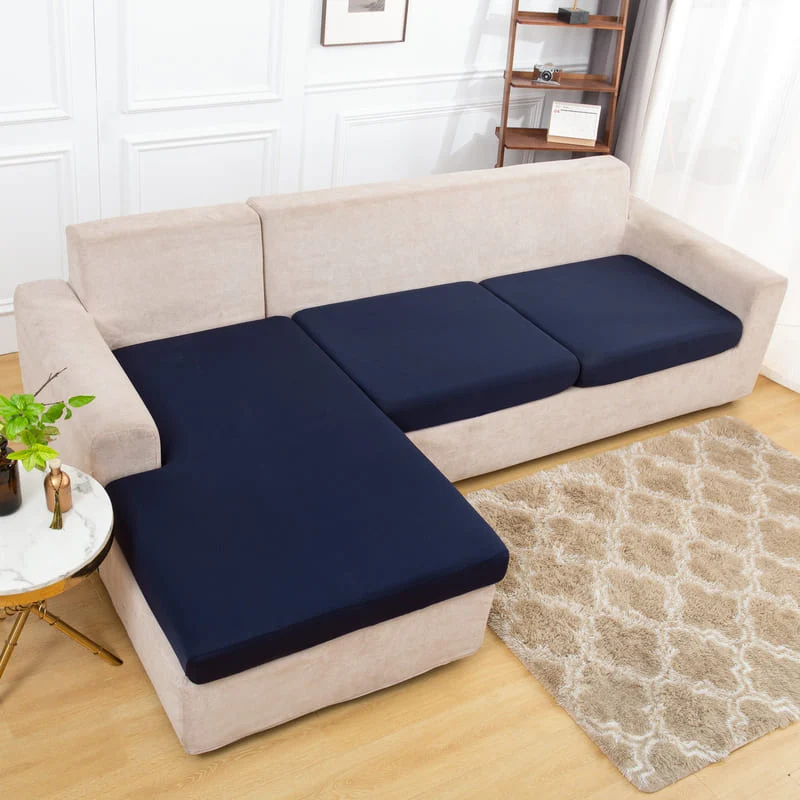 Housse extensible Bleu marine pour Coussin de Canapé