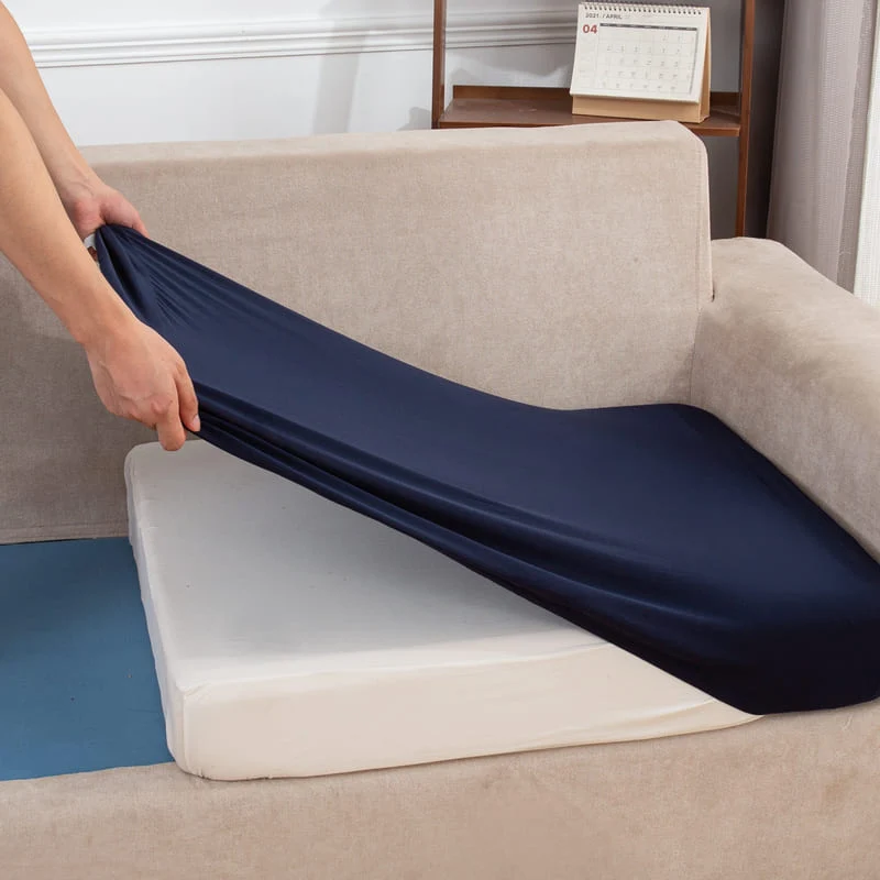 Housse extensible Bleu marine pour Coussin de Canapé