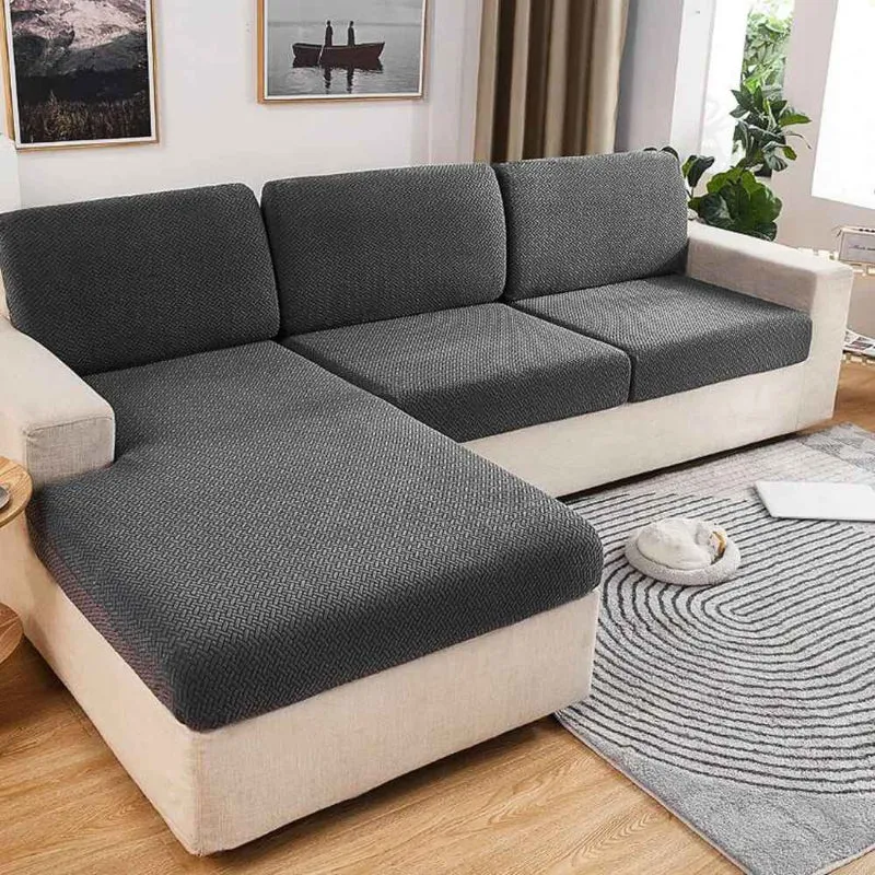 Housse de Canapé Extensible grise foncé