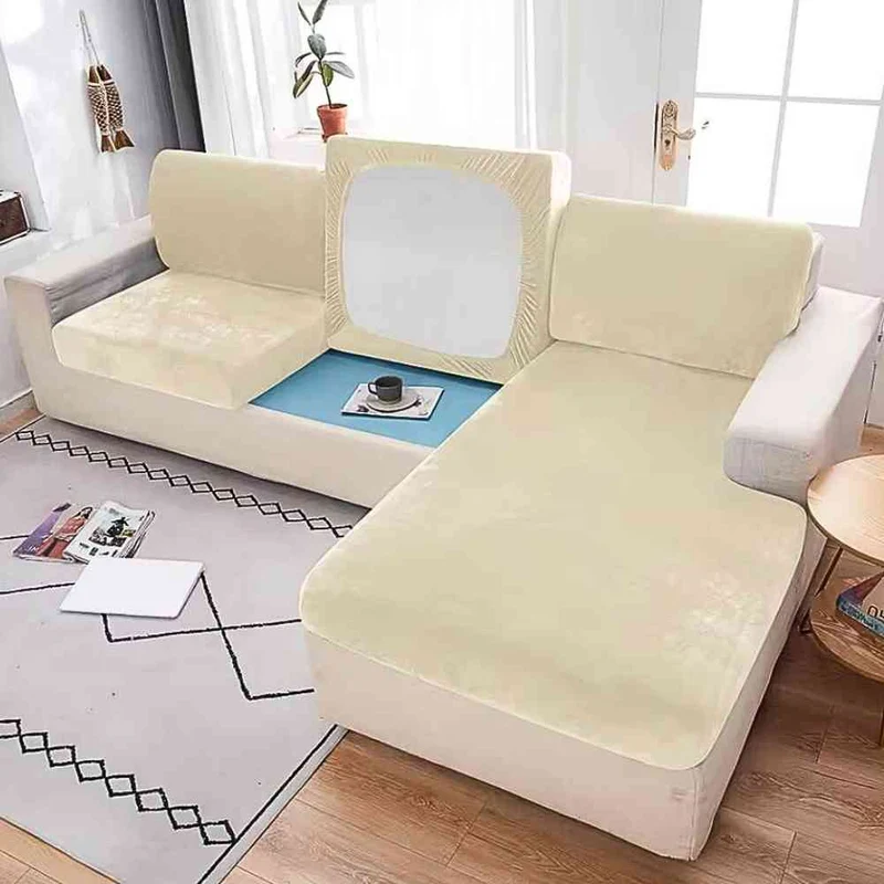 Housse Canapé d'Angle crème