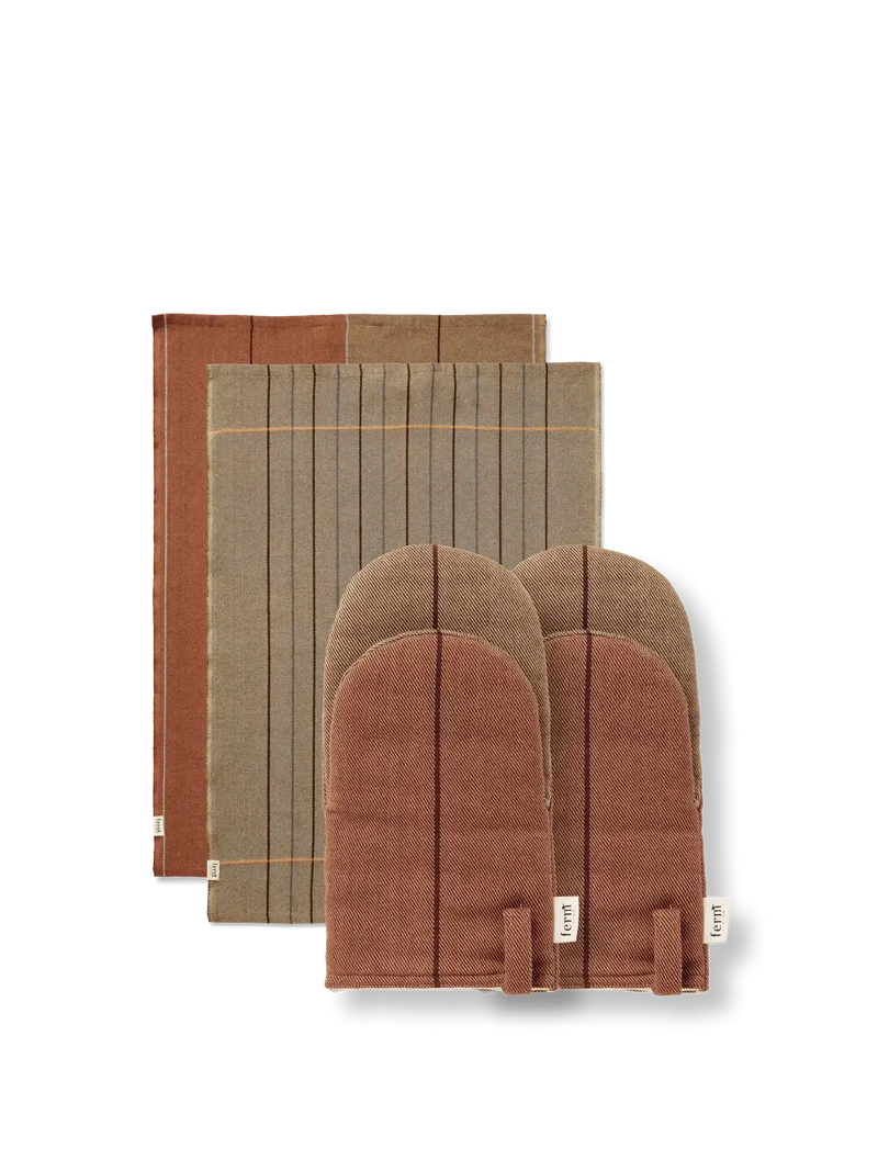 Ito Tea Towel - Set of 2 & Oven Mitt Gift Set - Hazel
