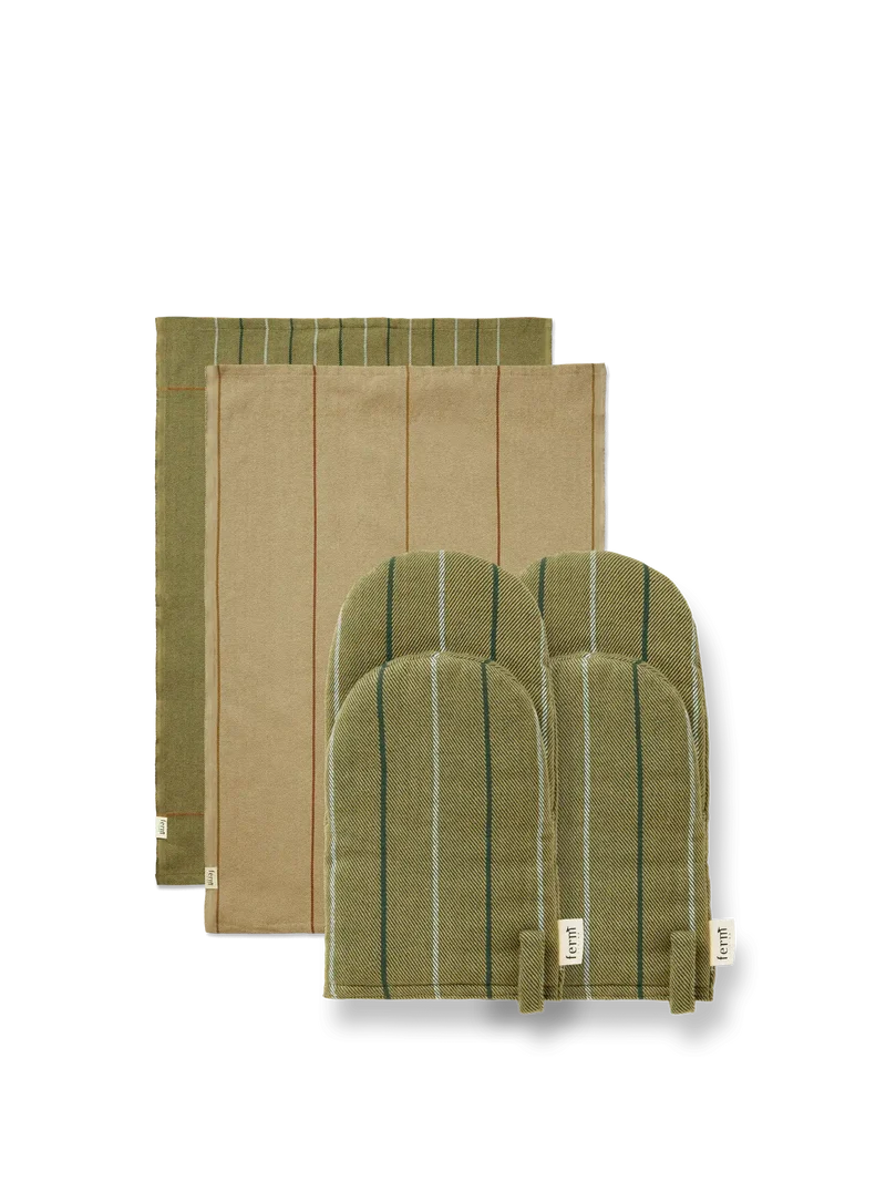 Ito Tea Towel - Set of 2 & Oven Mitt Gift Set - Seaweed