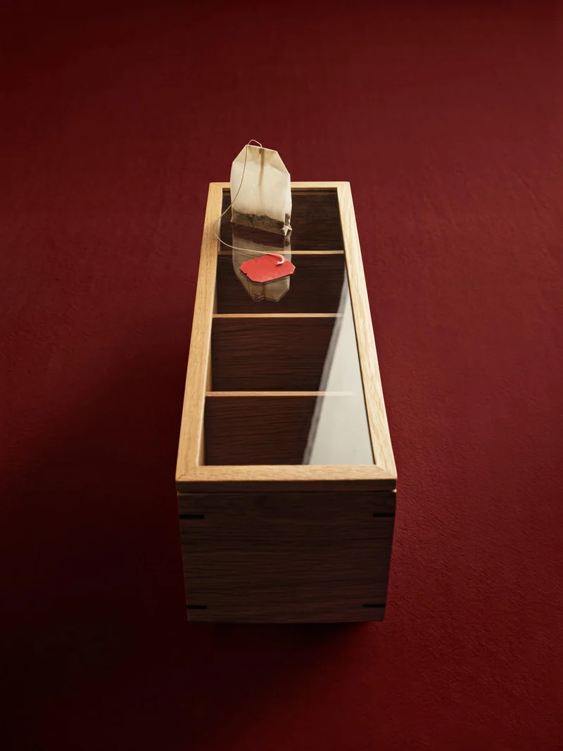 Bon Tea Organiser - Natural Oak