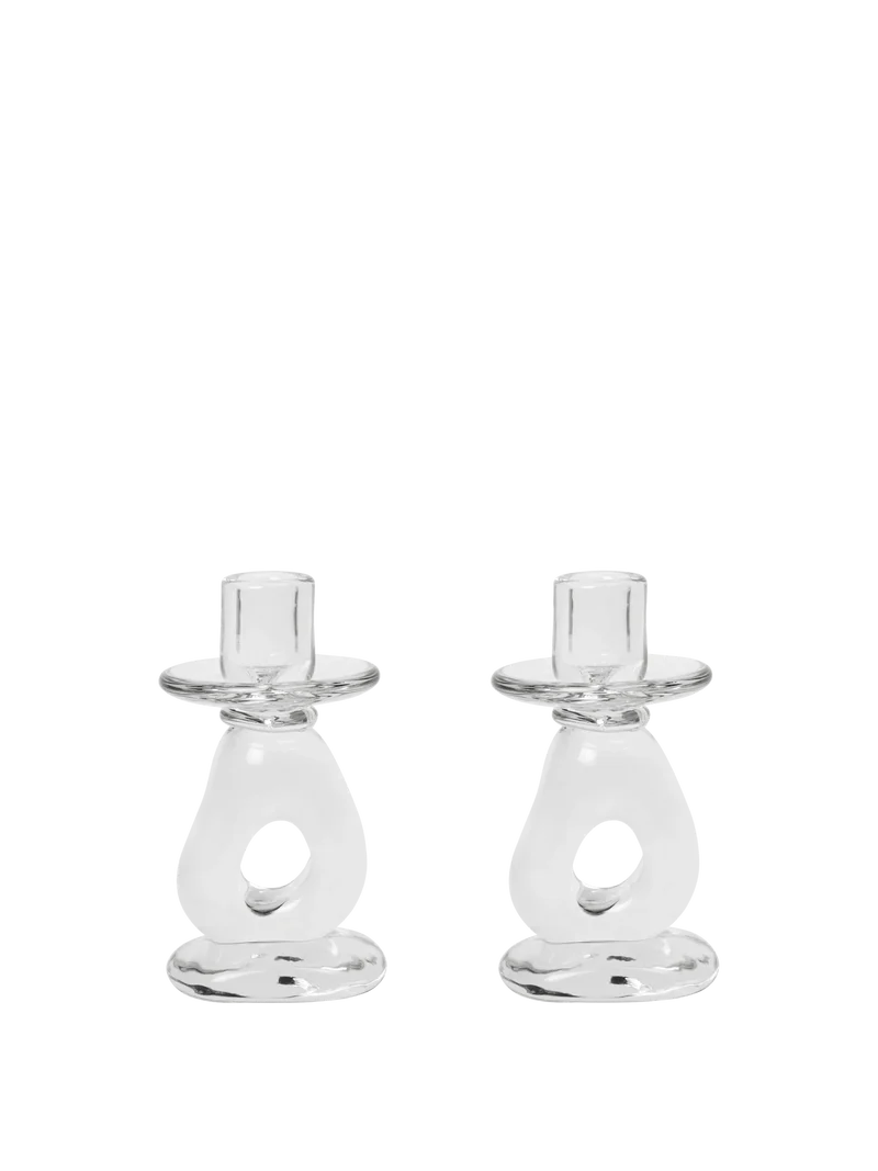Damo Candle Holder - 16 - Set of 2 - Gift Set - Clear
