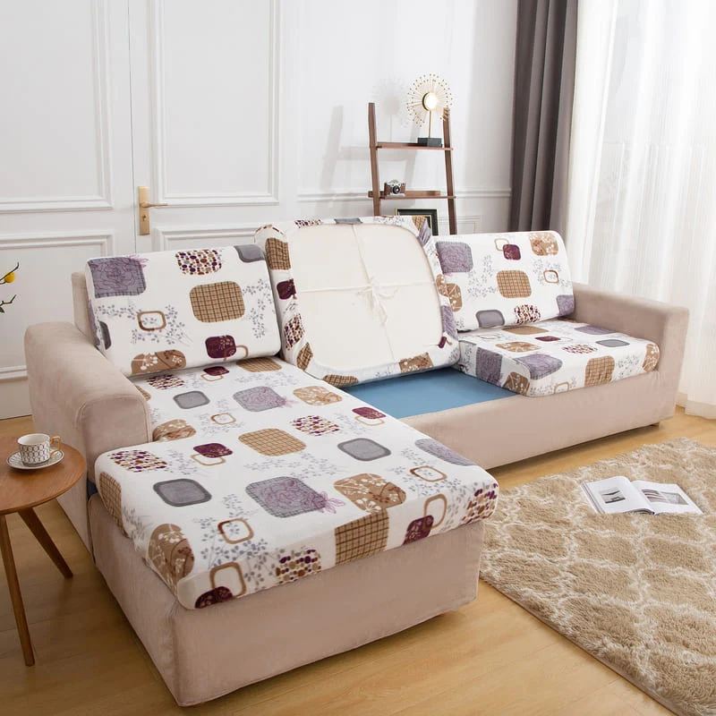 Housse Peluche Sixties pour Coussin d'Assise de Canapé