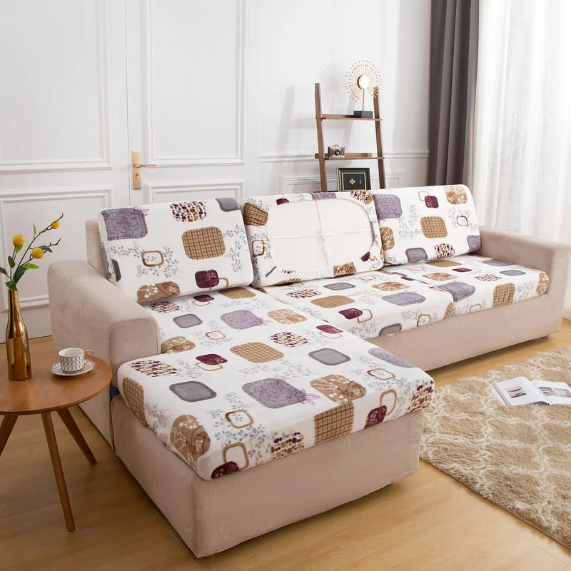 Housse Peluche Sixties pour Coussin d'Assise de Canapé