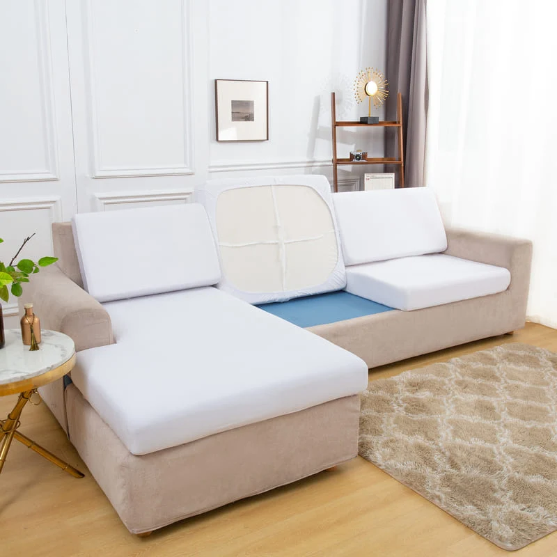 Housse extensible Blanche pour Coussin de Canapé