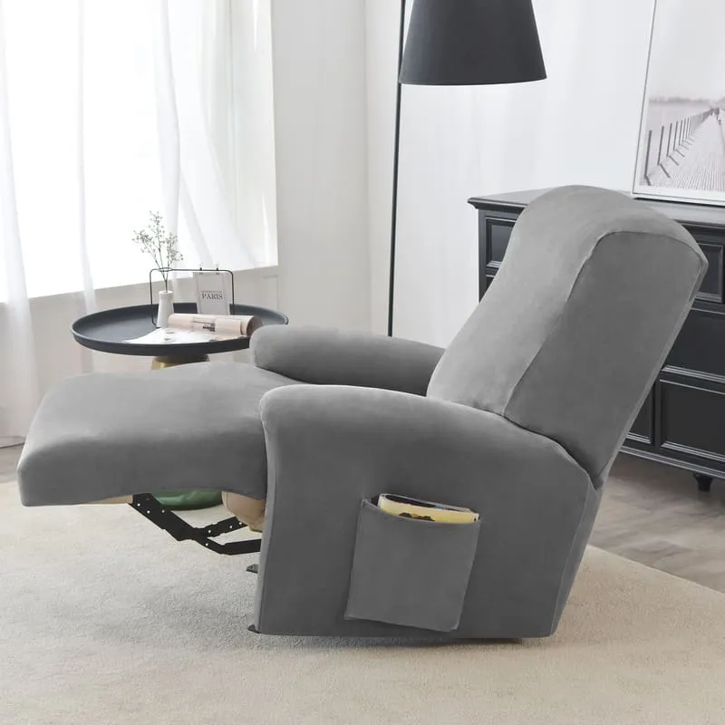 Housse de Fauteuil Relax Velours Gris