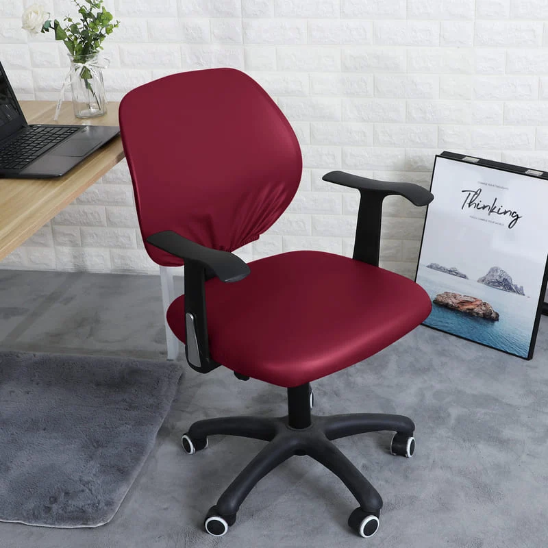 Housse de Chaise de bureau cuir Bordeaux