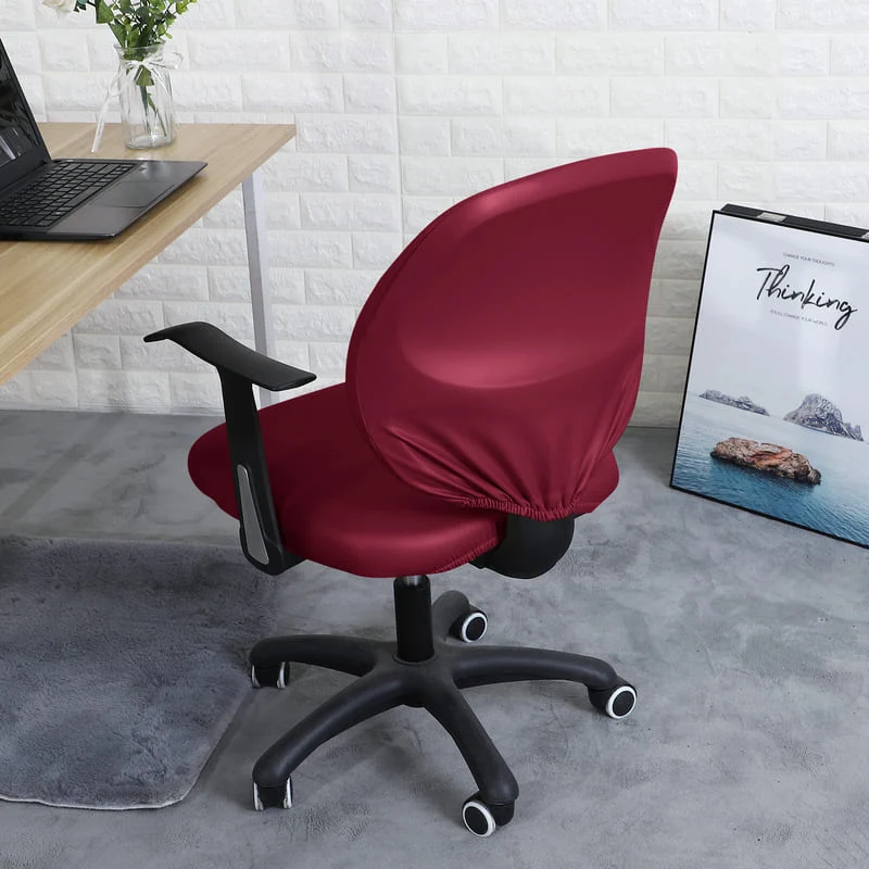 Housse de Chaise de bureau cuir Bordeaux