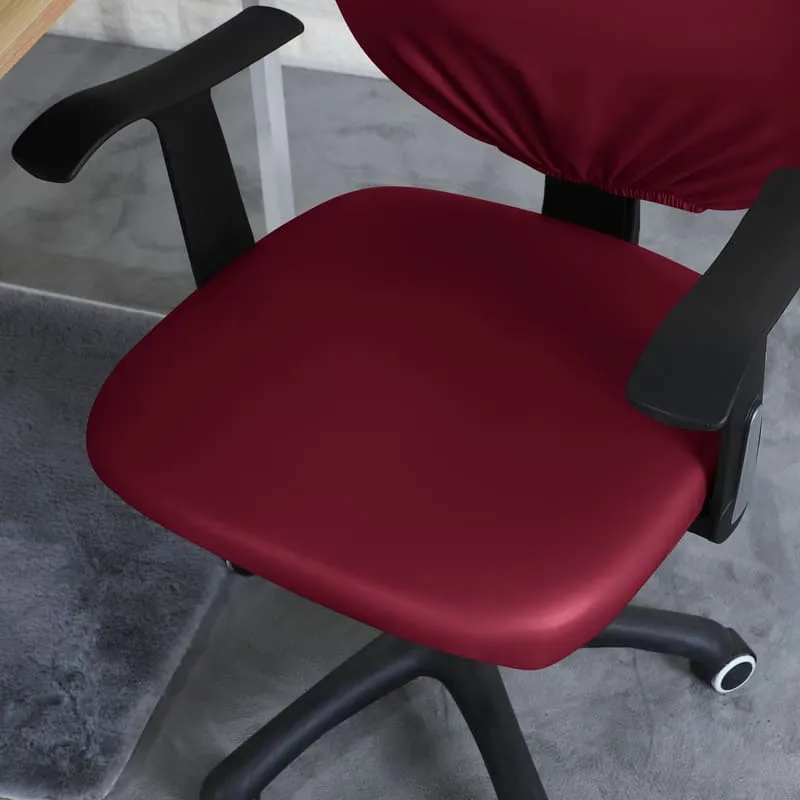 Housse de Chaise de bureau cuir Bordeaux
