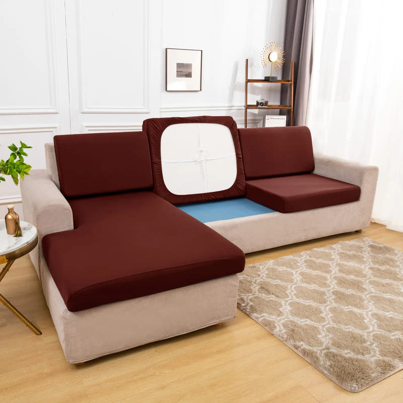 Housse extensible Brune pour Coussin de Canapé