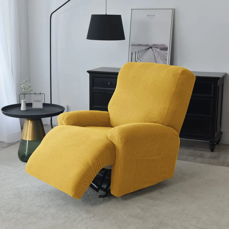 Housse de Fauteuil Relax Jacquard Jaune moutarde