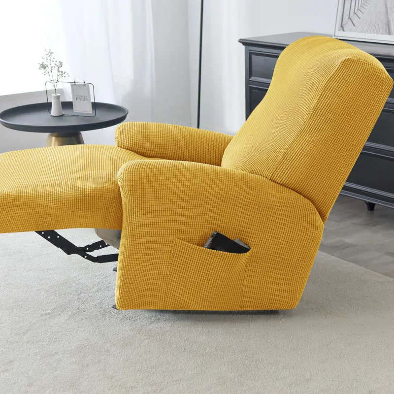 Housse de Fauteuil Relax Jacquard Jaune moutarde