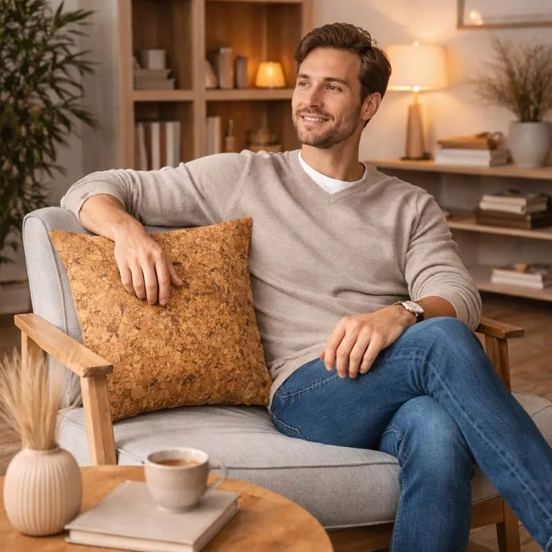 Housse Coussin Carré Liège
