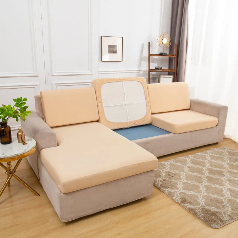 Housse extensible Beige pour Coussin de Canapé