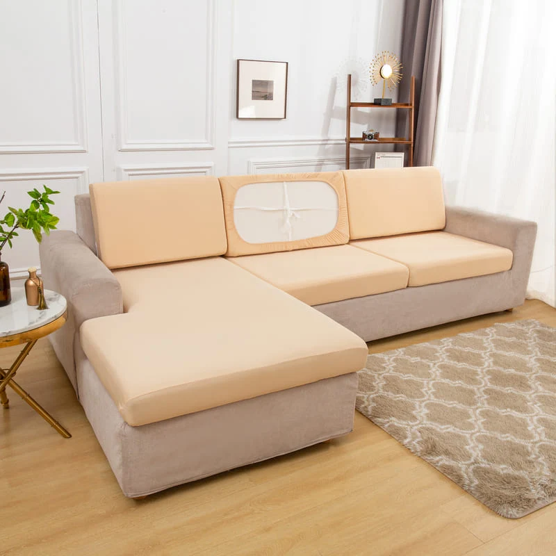 Housse extensible Beige pour Coussin de Canapé