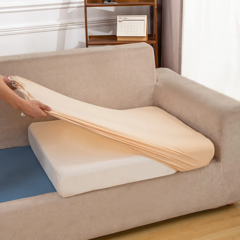Housse extensible Beige pour Coussin de Canapé