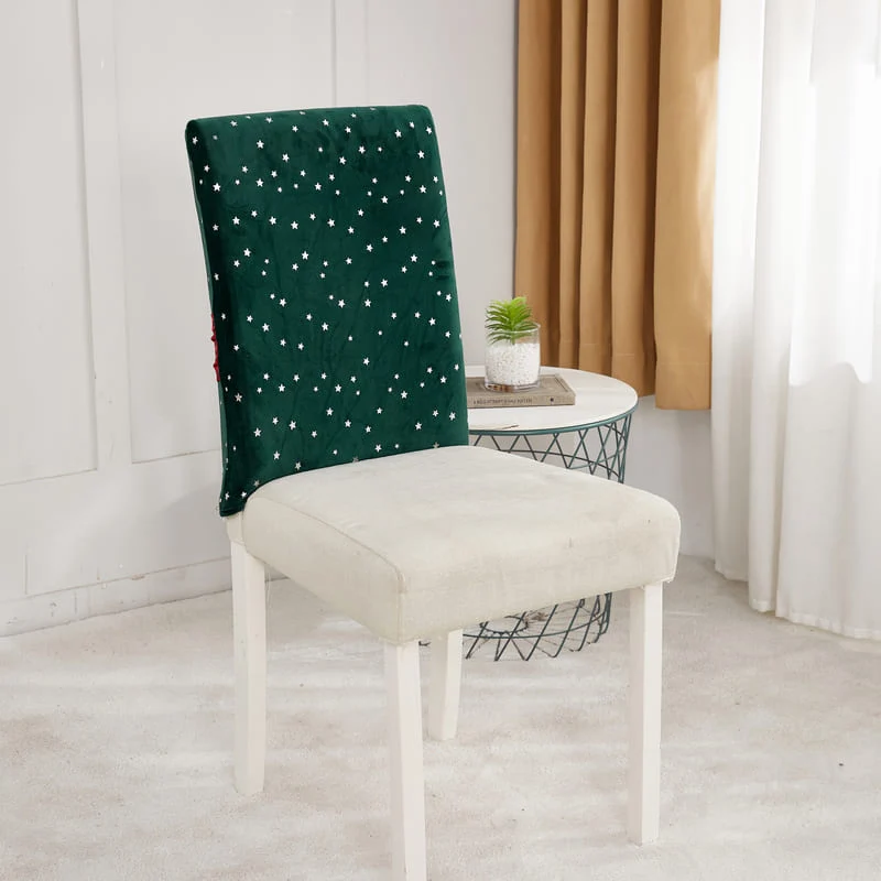 Housse de Chaise Noël Velours Vert