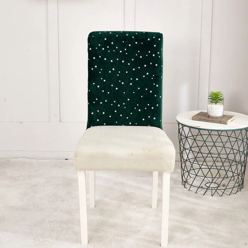 Housse de Chaise Noël Velours Vert