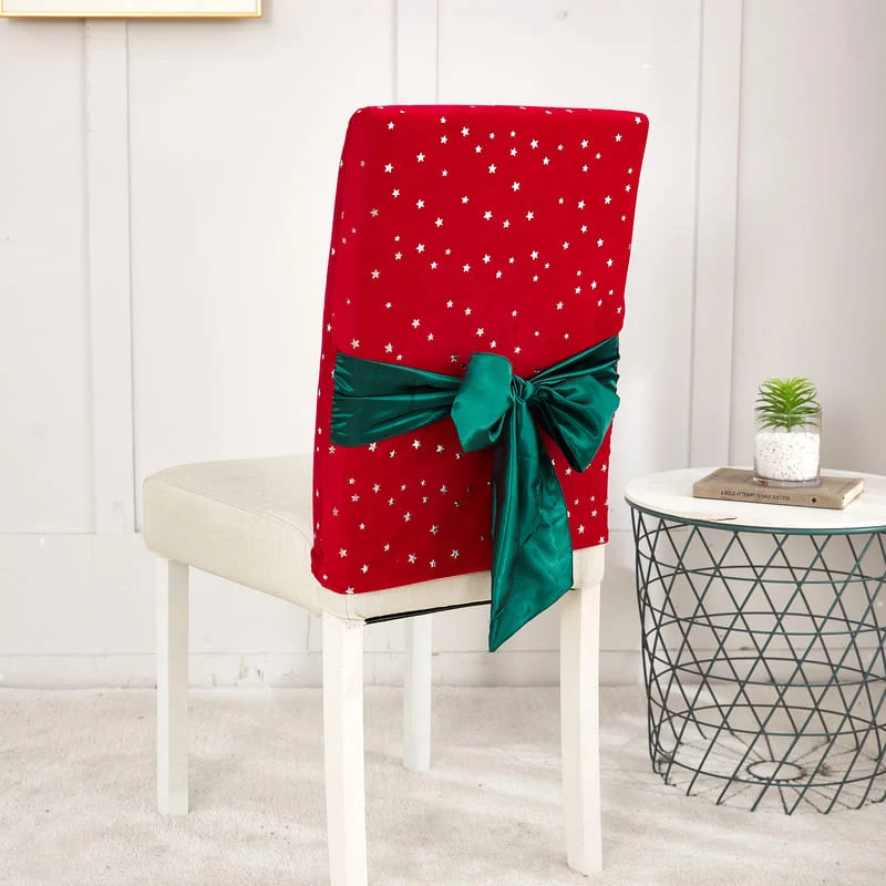 Housse de Chaise Noël Velours Rouge