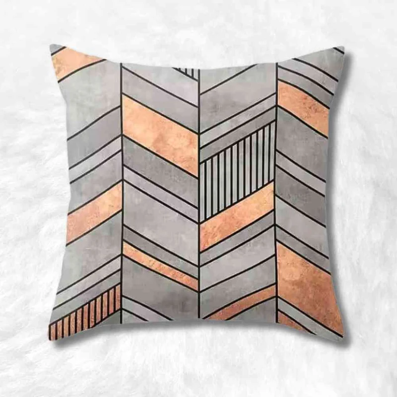 Housse Coussin Carré cuivre graphique