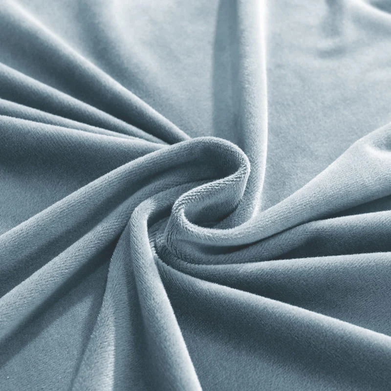 Housse de Canapé d'Angle Velours Bleu-gris