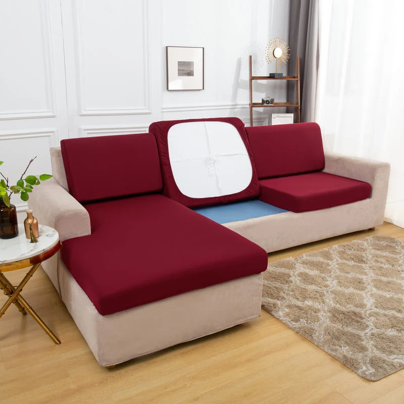Housse extensible Bordeaux pour Coussin de Canapé