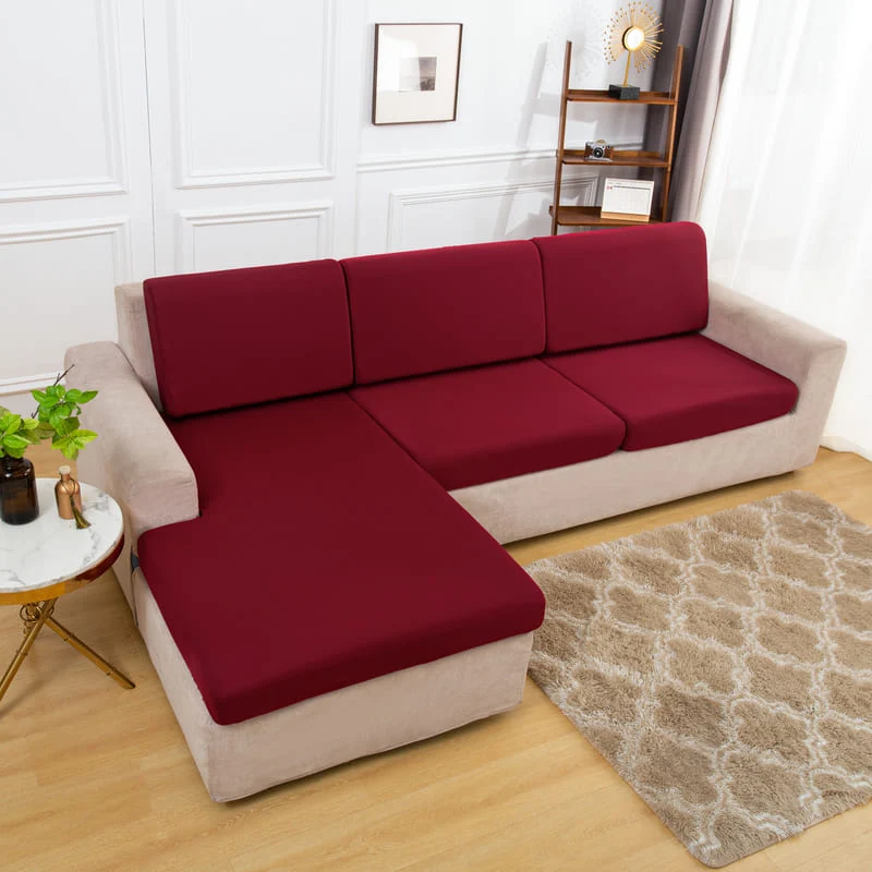 Housse extensible Bordeaux pour Coussin de Canapé