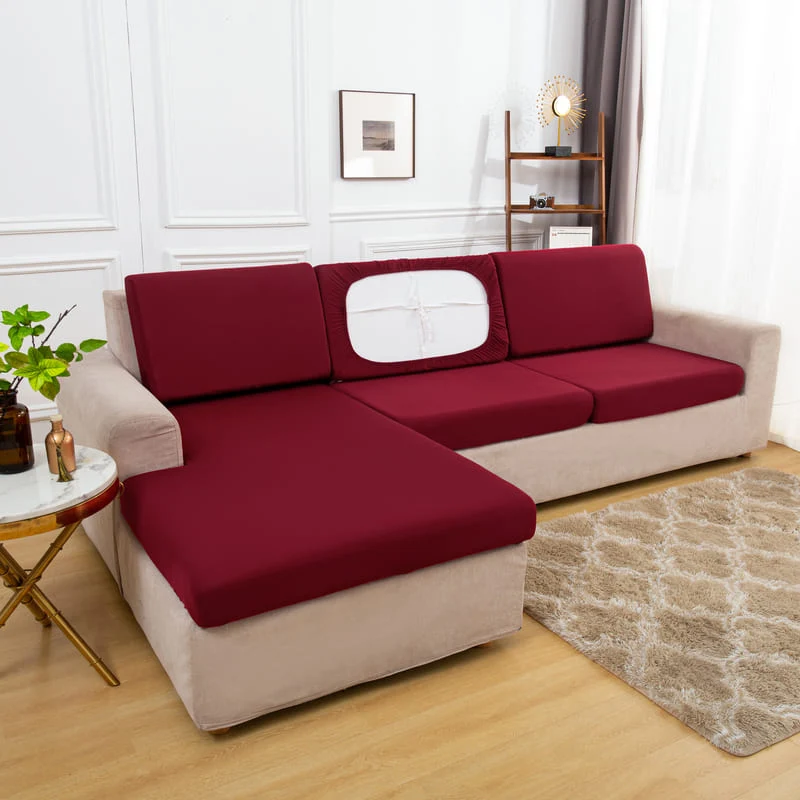 Housse extensible Bordeaux pour Coussin de Canapé