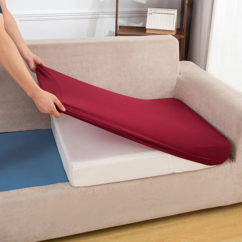 Housse extensible Bordeaux pour Coussin de Canapé